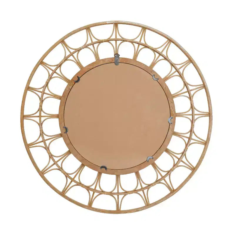 Specchio da parete a raggiera marrone