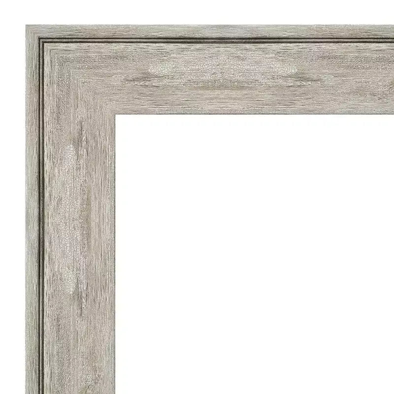 Specchio da parete con cornice metallica screpolata color argento: moderno, rettangolare e smussato, cornice in polistirene, non richiede montaggio
