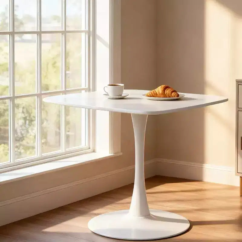 Tavolo da pranzo a piedistallo quadrato da 23.62, moderno tavolo da caffè o da pranzo per spazi compatti