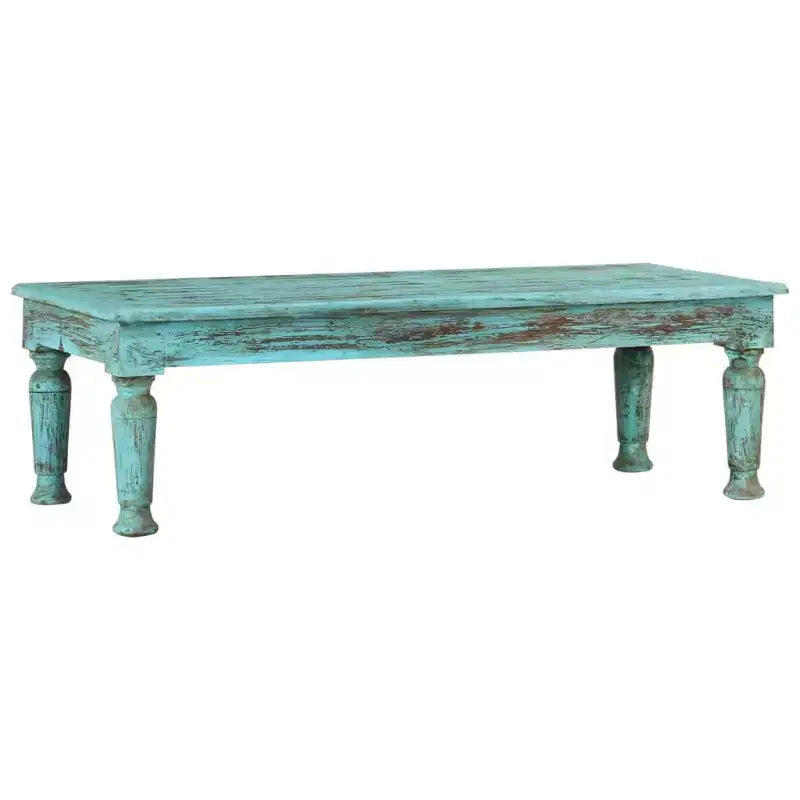Tavolino da caffè multicolore in legno massello di recupero, 43.3 x 19.7 x 13.4 in