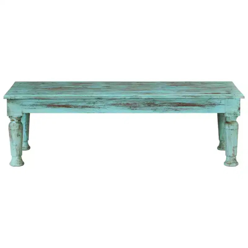 Stolik kawowy, wielokolorowy, z litego drewna z odzysku, 43.3 x 19.7 x 13.4 in