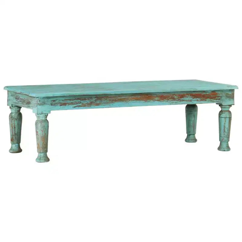 Tavolino da caffè multicolore in legno massello di recupero, 43.3 x 19.7 x 13.4 in