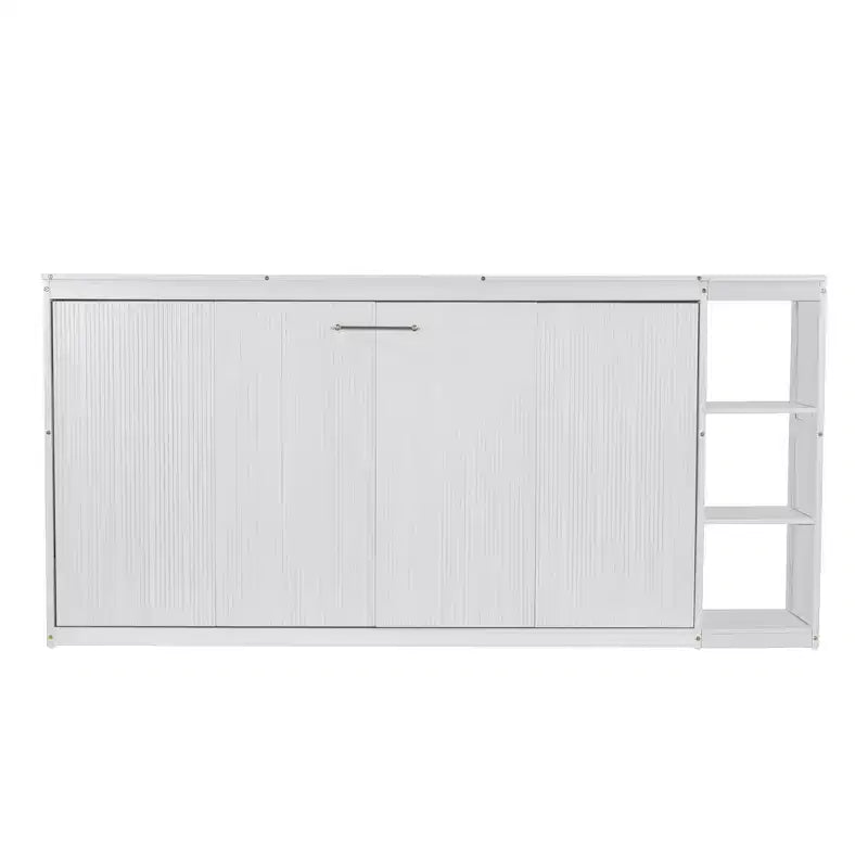 Wall bed with bookshelves—fold-away wall-mounted bed/cabinet bed suitable for guest rooms or offices.