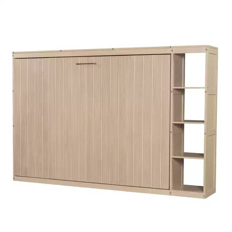 Wall bed with bookshelves—fold-away wall-mounted bed/cabinet bed suitable for guest rooms or offices.