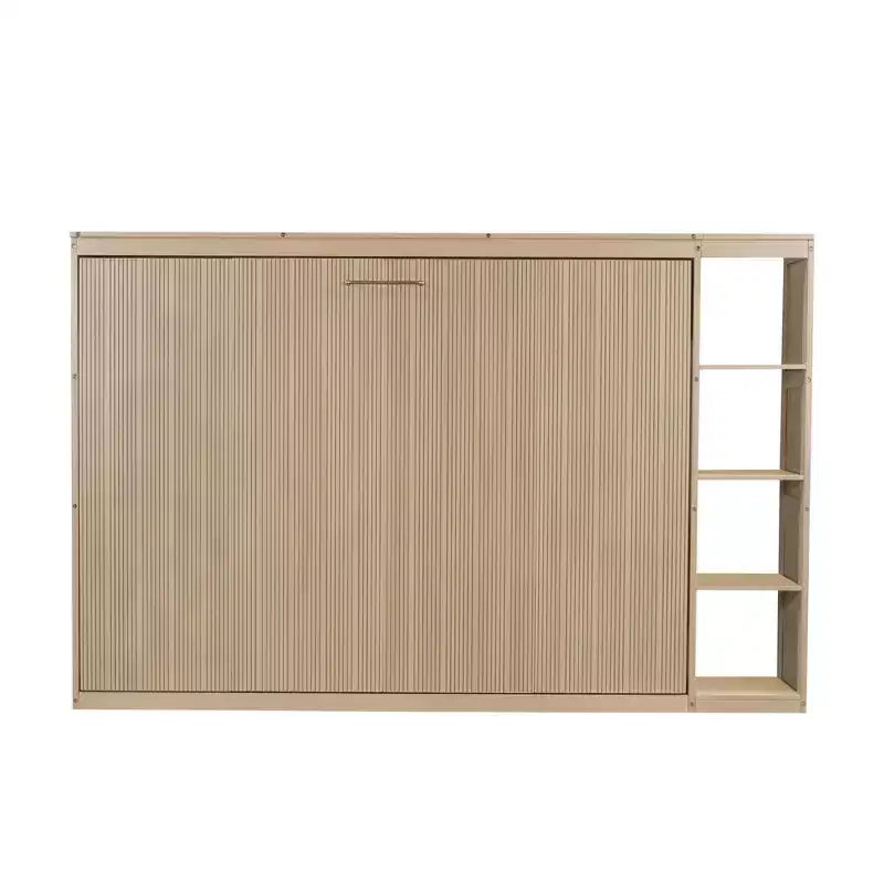 Wall bed with bookshelves—fold-away wall-mounted bed/cabinet bed suitable for guest rooms or offices.