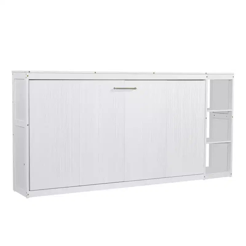Wall bed with bookshelves—fold-away wall-mounted bed/cabinet bed suitable for guest rooms or offices.