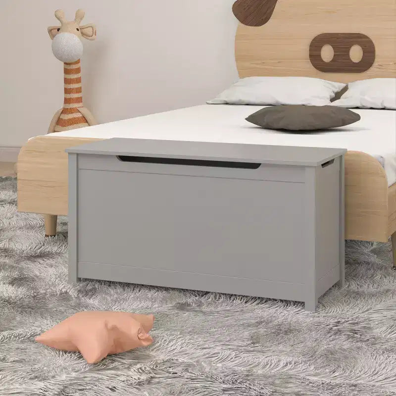 Baule porta giochi per bambini, mobile contenitore multiuso con coperchio incernierato di sicurezza, per bambini dai 2 anni in su, montaggio rapido