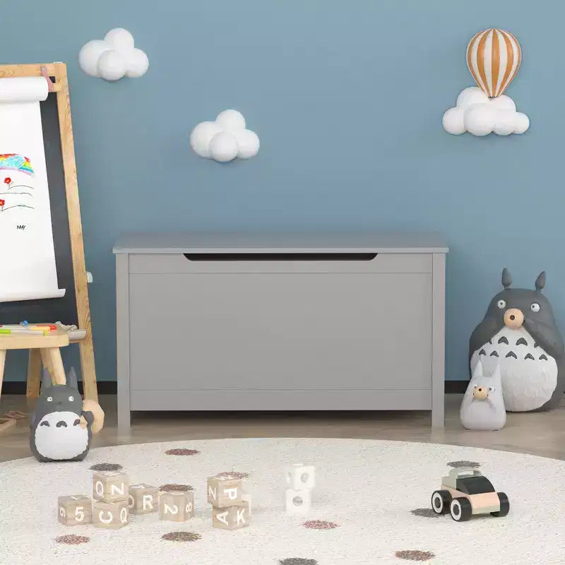 Baule porta giochi per bambini, mobile contenitore multiuso con coperchio incernierato di sicurezza, per bambini dai 2 anni in su, montaggio rapido