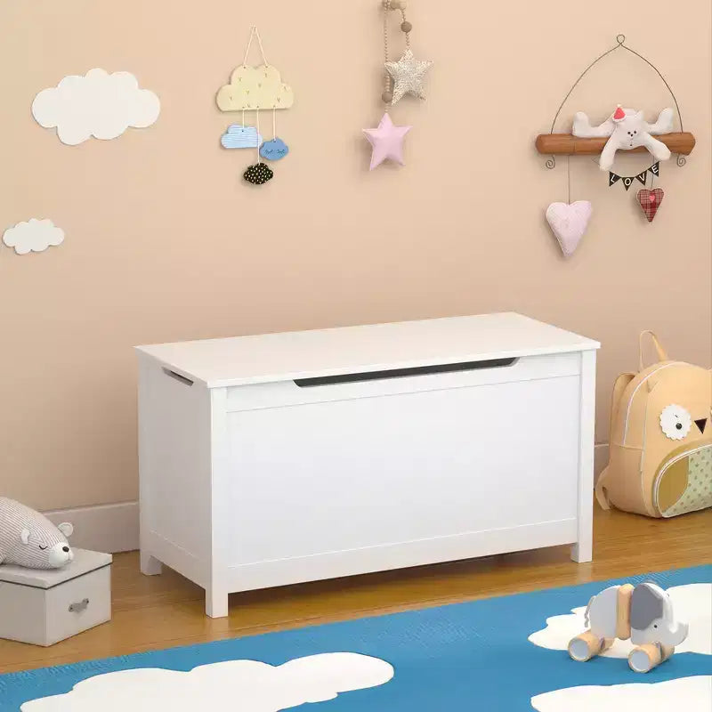 Baule porta giochi per bambini, mobile contenitore multiuso con coperchio incernierato di sicurezza, per bambini dai 2 anni in su, montaggio rapido