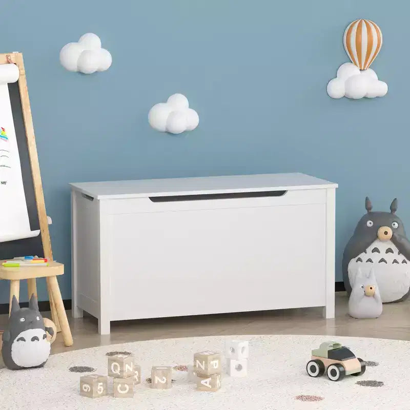 Baule porta giochi per bambini, mobile contenitore multiuso con coperchio incernierato di sicurezza, per bambini dai 2 anni in su, montaggio rapido