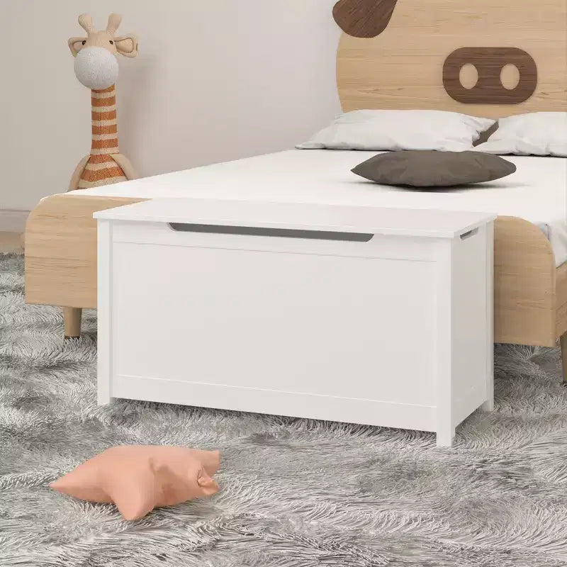 Baule porta giochi per bambini, mobile contenitore multiuso con coperchio incernierato di sicurezza, per bambini dai 2 anni in su, montaggio rapido