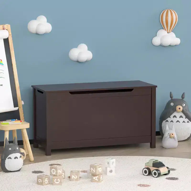 Baule porta giochi per bambini, mobile contenitore multiuso con coperchio incernierato di sicurezza, per bambini dai 2 anni in su, montaggio rapido