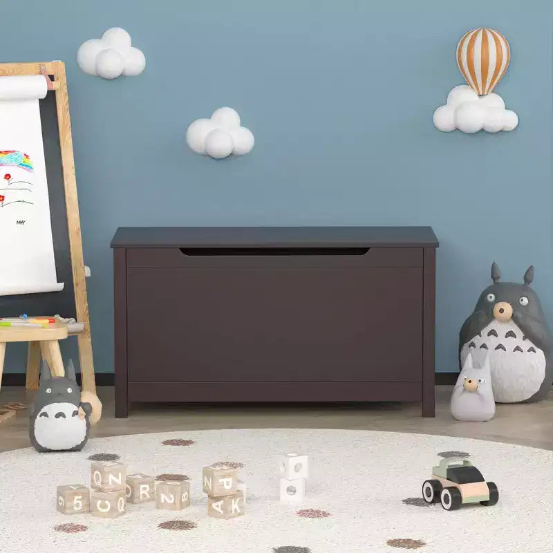 Baule porta giochi per bambini, mobile contenitore multiuso con coperchio incernierato di sicurezza, per bambini dai 2 anni in su, montaggio rapido