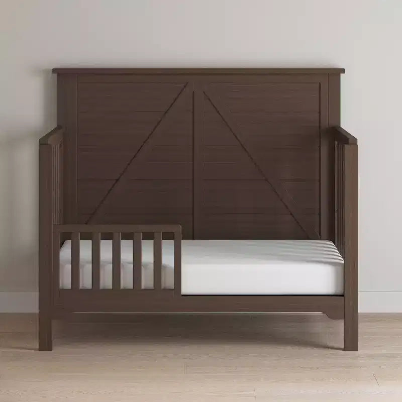 Lettino trasformabile 4 in 1, si trasforma in lettino da giorno, letto per bambini e letto matrimoniale full size, 3 posizioni del materasso, finitura sicura per i bambini
