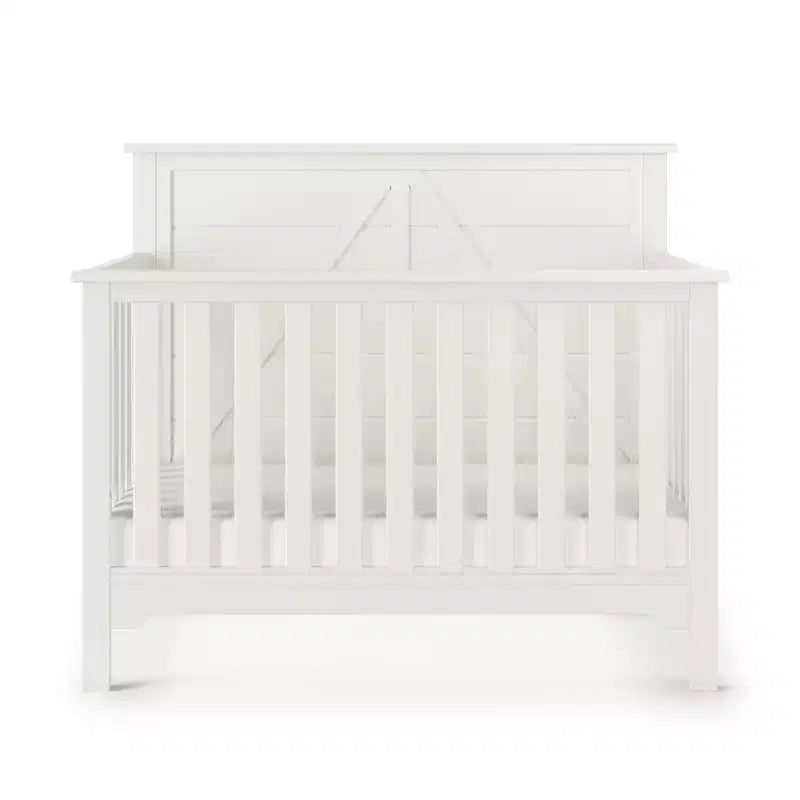 Lettino trasformabile 4 in 1, si trasforma in lettino da giorno, letto per bambini e letto matrimoniale full size, 3 posizioni del materasso, finitura sicura per i bambini