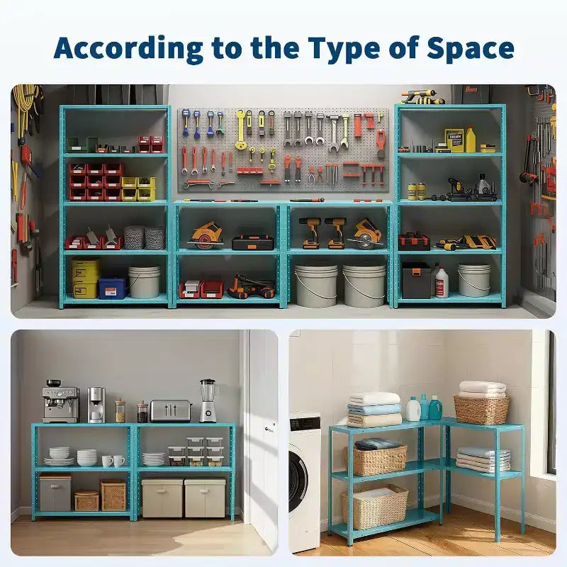 Scaffale a 5 ripiani, scaffale metallico per riporre oggetti e libri, scaffale regolabile per garage per carichi pesanti, scaffale per dispensa e cucina