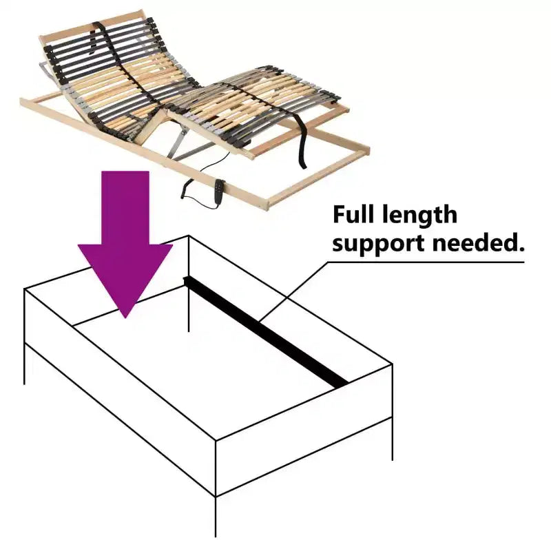 Base letto XL regolabile, rettangolare, moderna, ad altezza regolabile