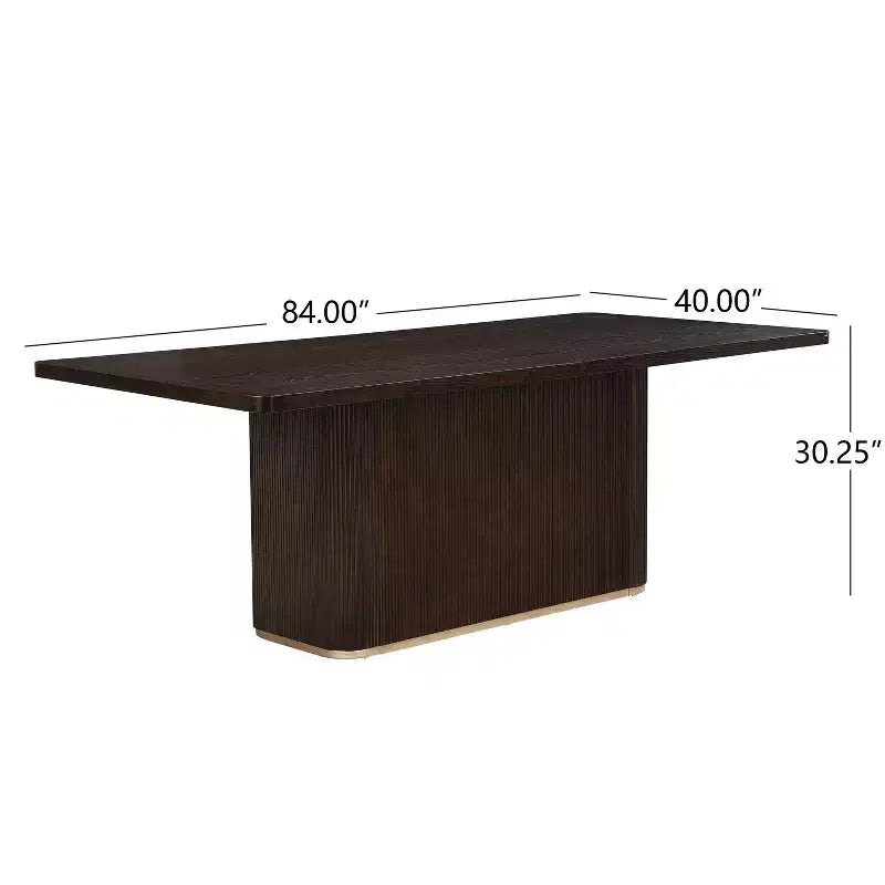Tavolo da pranzo moderno rettangolare oversize da 84 per 8 persone, con base a piedistallo