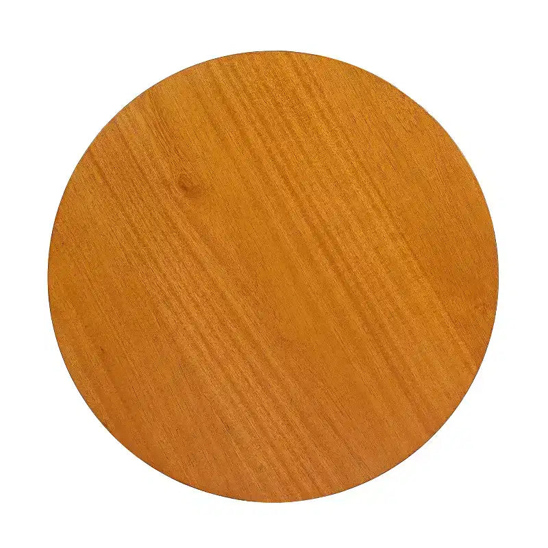Tavolino rotondo in rattan e legno massello di gomma, tavolino da 15,7
