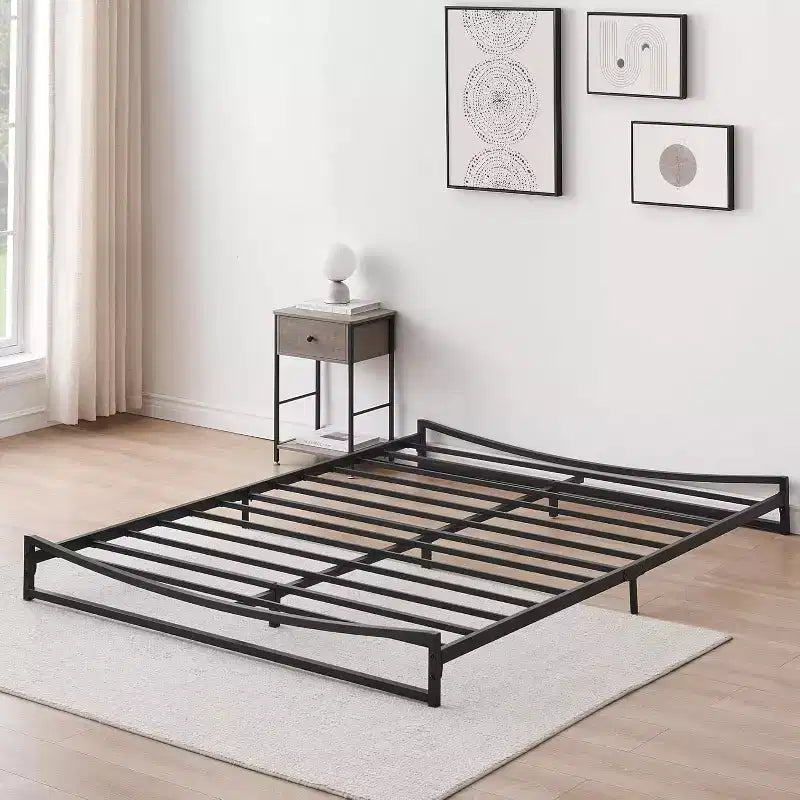 Struttura letto Queen Size con base in metallo, senza molle, facile da montare, con robusto supporto in lamiera d'acciaio