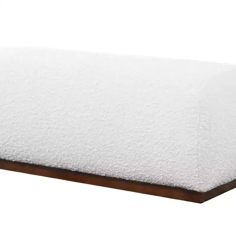 Panca pouf soffice dal design elegante da 47.2, complemento d'arredo moderno di metà secolo per il soggiorno, panca pouf da fondoletto, avorio