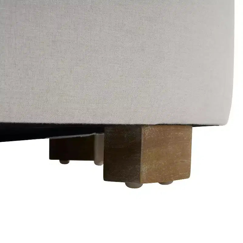 Pouf poggiapiedi rotondo da 30.5Dia con gambe in legno di gomma, poggiapiedi moderno e minimalista con piedini antiscivolo, decorazione per la casa