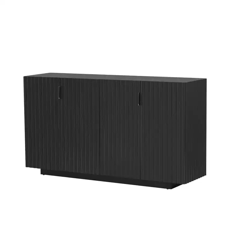 Credenza da 59.8'' con 4 ante ondulate e ripiani regolabili. Tavolo consolle per ingresso. Soggiorno. Sala da pranzo. Cucina