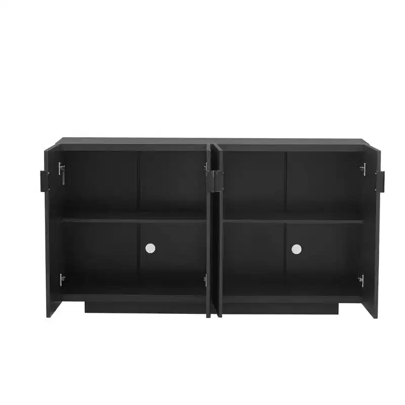 Credenza da 59.8'' con 4 ante ondulate e ripiani regolabili. Tavolo consolle per ingresso. Soggiorno. Sala da pranzo. Cucina