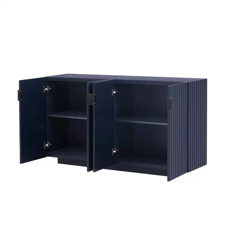 Credenza da 59.8'' con 4 ante ondulate e ripiani regolabili. Tavolo consolle per ingresso. Soggiorno. Sala da pranzo. Cucina