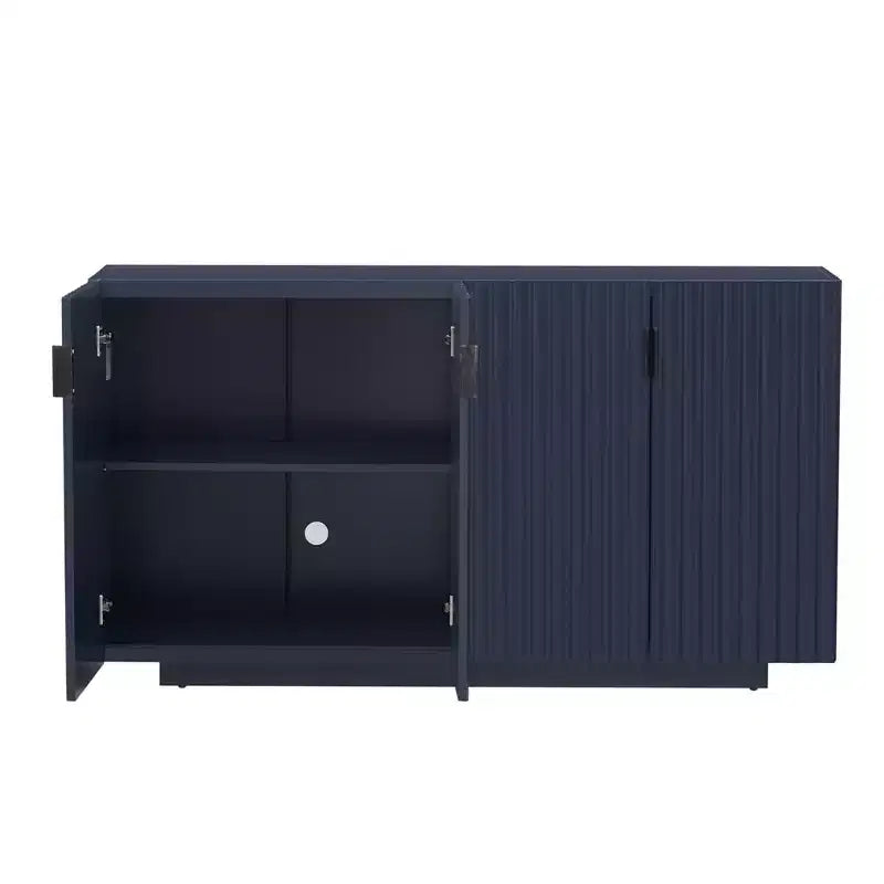 Credenza da 59.8'' con 4 ante ondulate e ripiani regolabili. Tavolo consolle per ingresso. Soggiorno. Sala da pranzo. Cucina