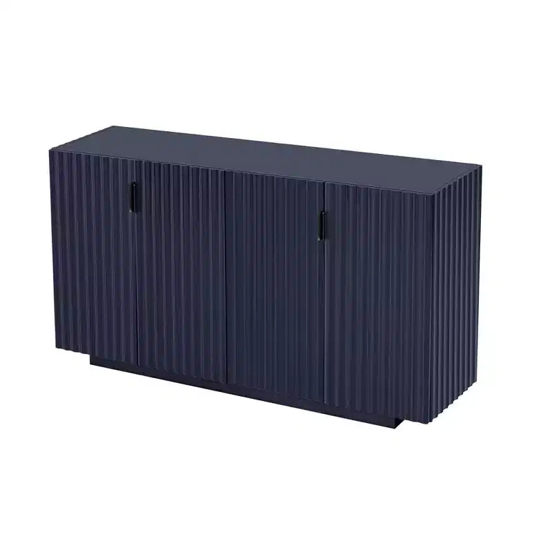 Credenza da 59.8'' con 4 ante ondulate e ripiani regolabili. Tavolo consolle per ingresso. Soggiorno. Sala da pranzo. Cucina
