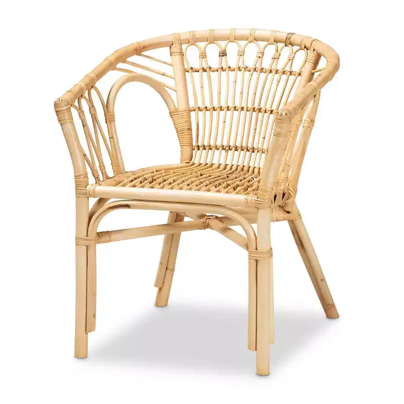 Sedia da pranzo in rattan, naturale/marrone