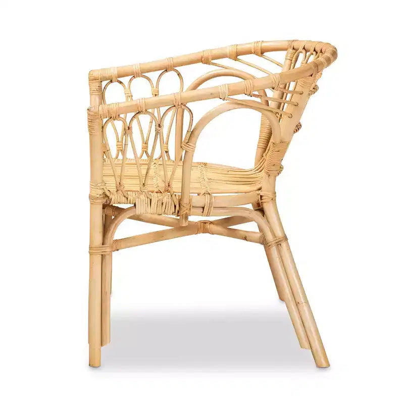 Sedia da pranzo in rattan, naturale/marrone