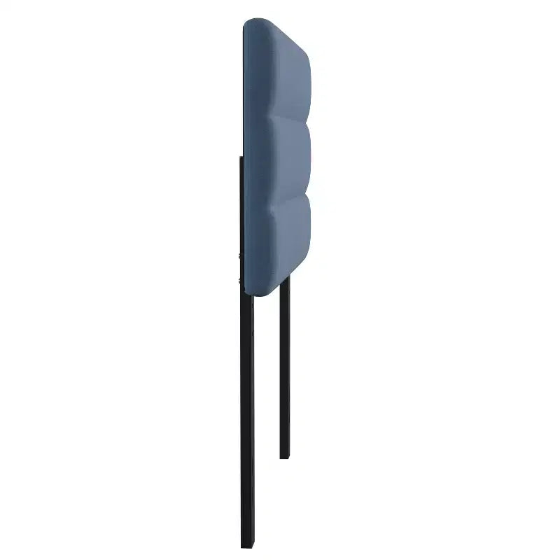 Modern Upholstered Headboard with Horizontal Line Stitching and Adjustable Height Rails