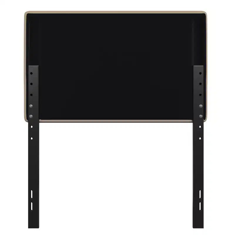 Modern Upholstered Headboard with Horizontal Line Stitching and Adjustable Height Rails