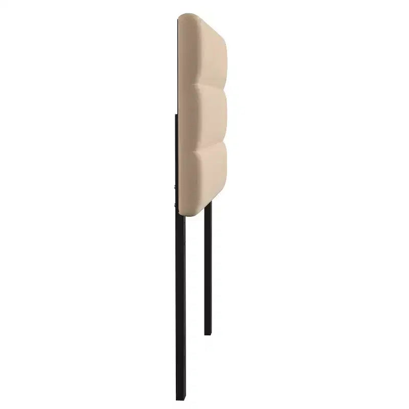 Modern Upholstered Headboard with Horizontal Line Stitching and Adjustable Height Rails