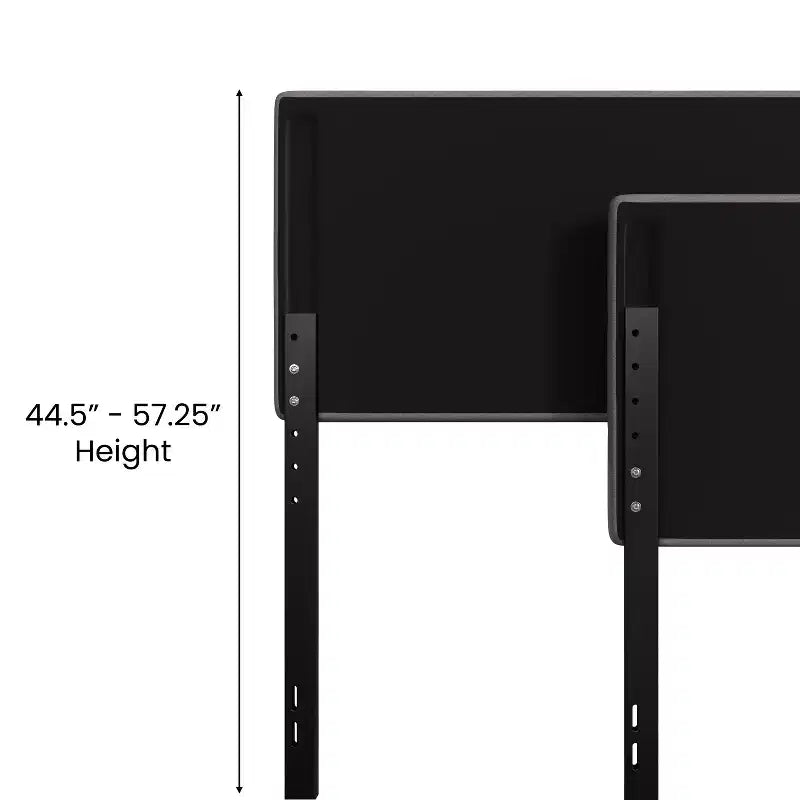 Modern Upholstered Headboard with Horizontal Line Stitching and Adjustable Height Rails