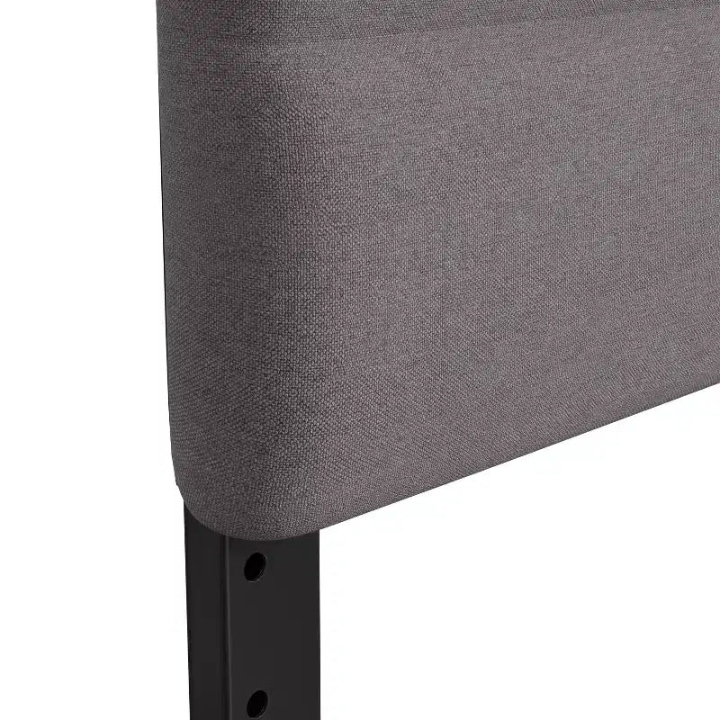 Modern Upholstered Headboard with Horizontal Line Stitching and Adjustable Height Rails
