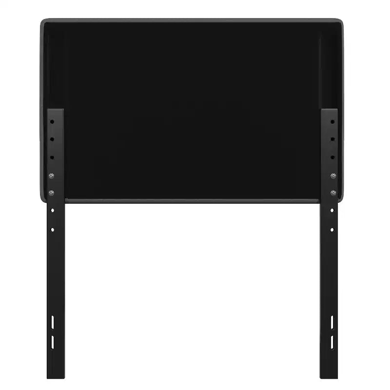 Modern Upholstered Headboard with Horizontal Line Stitching and Adjustable Height Rails