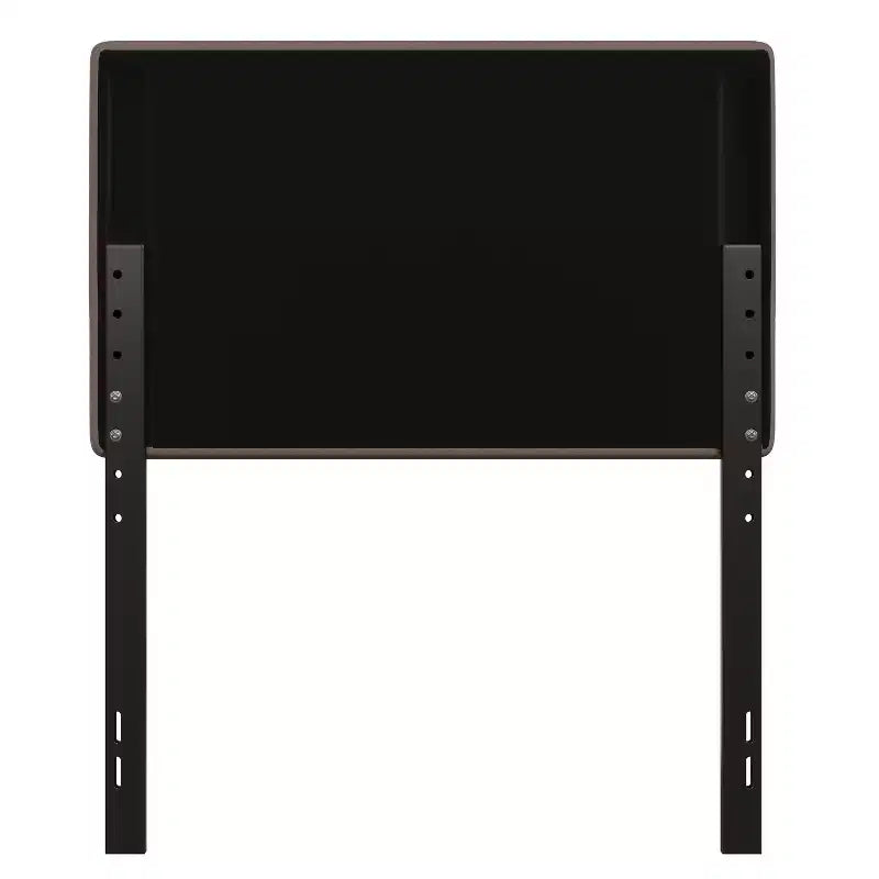Modern Upholstered Headboard with Horizontal Line Stitching and Adjustable Height Rails