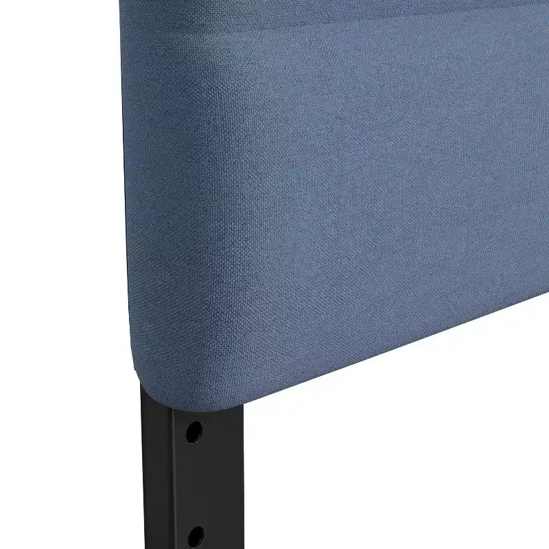 Modern Upholstered Headboard with Horizontal Line Stitching and Adjustable Height Rails