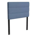 Modern Upholstered Headboard with Horizontal Line Stitching and Adjustable Height Rails