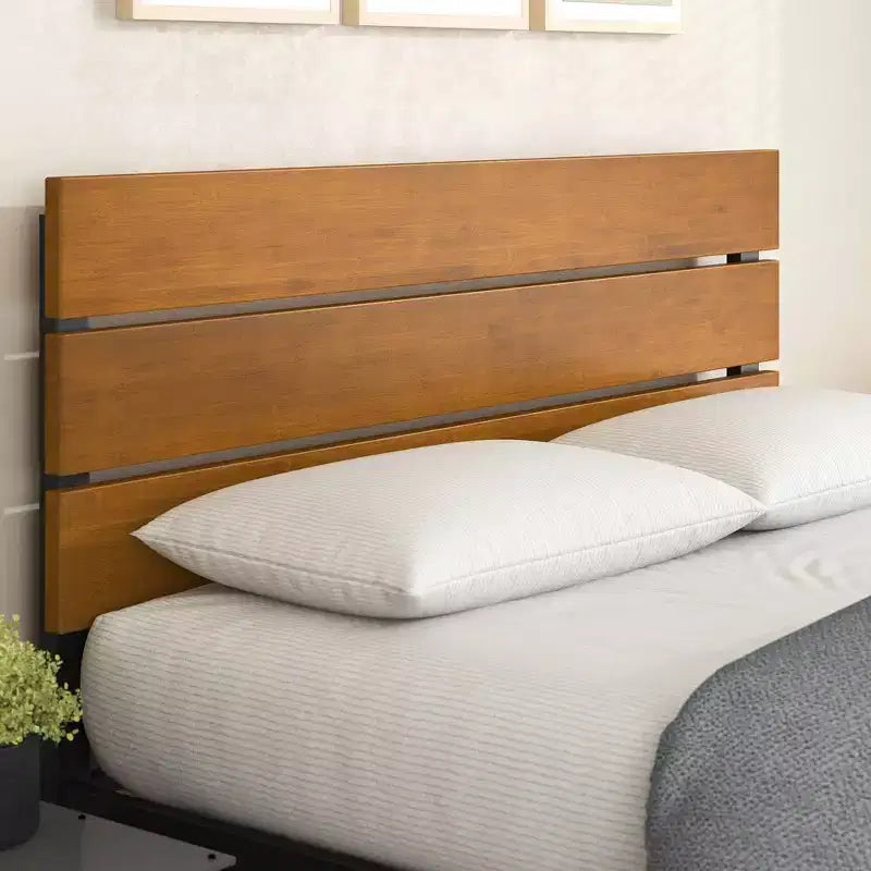Struttura letto con base in metallo, naturale