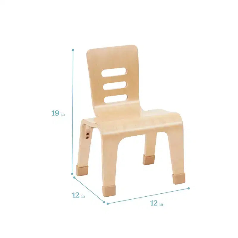 Stackable Bentwood Chair, 10in Seat Height, 2-Pack